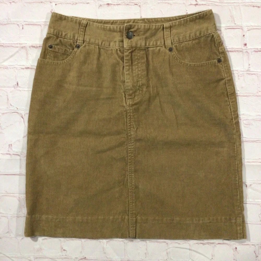 Eddie Bauer Tan Corduroy Skirt - Size 4